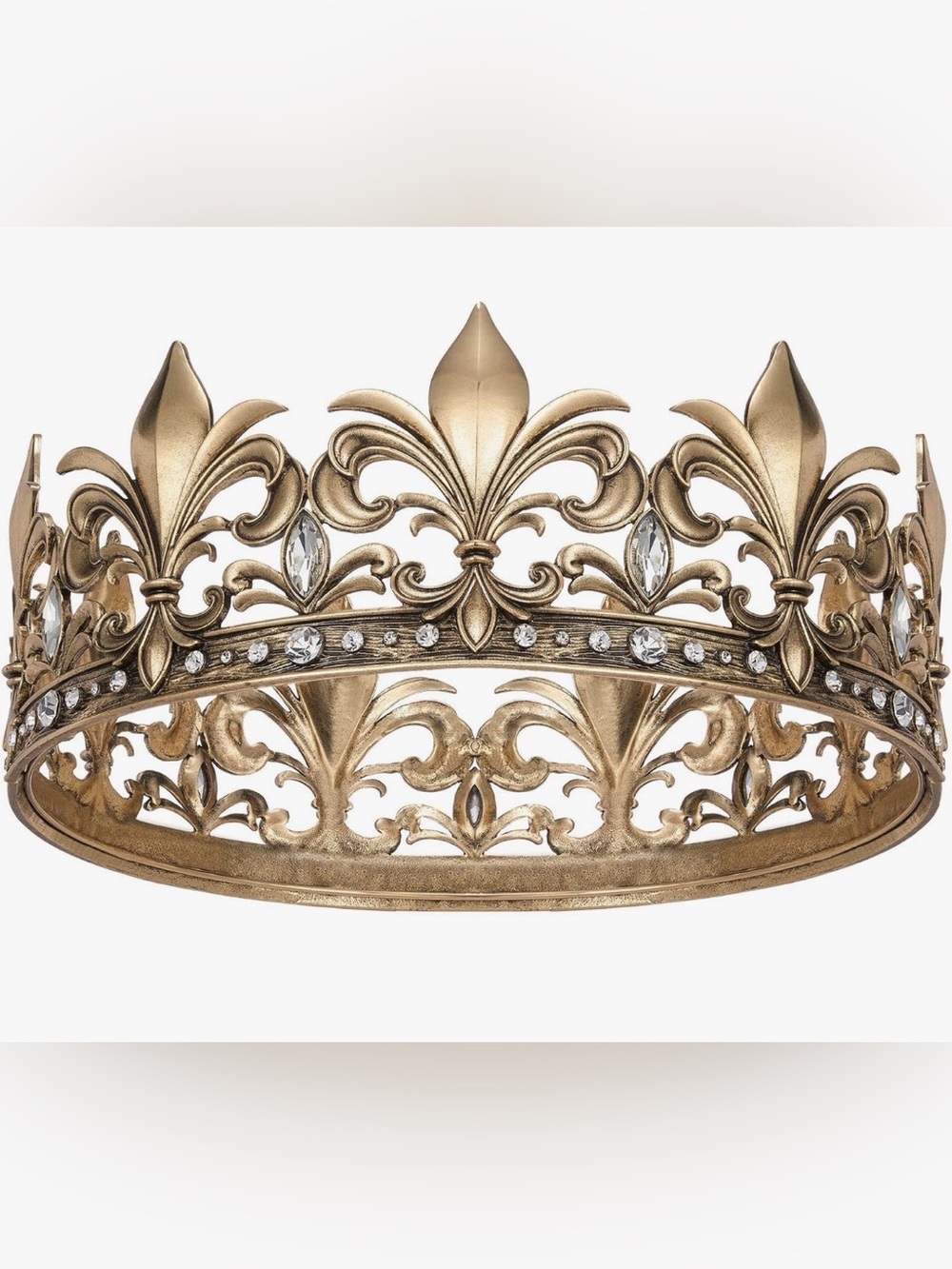 NWT SweetV King Birthday Fleur-de-Lis  Gold Crown for Men or Medieval Cosplay